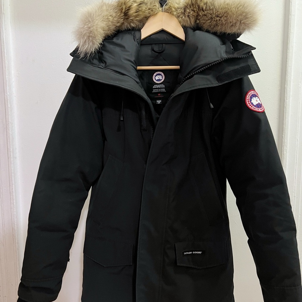 Canada Goose Langford Black Parka with Fur Trim - Fusion Fit Small